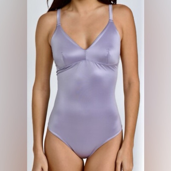 EUC - SPANX Satin Bodysuit - Light Orchid - Size 2X - Picture 1 of 7